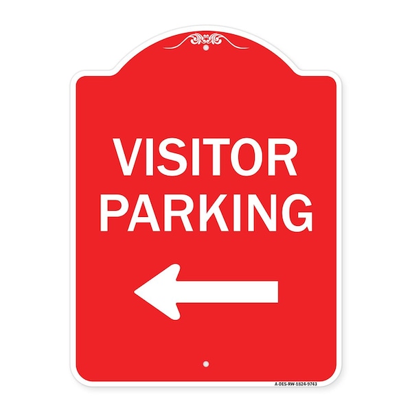 Signmission Visitor Parking Left Heavy-Gauge Aluminum Architectural Sign, 24" x 18", RW-1824-9743 A-DES-RW-1824-9743 - main